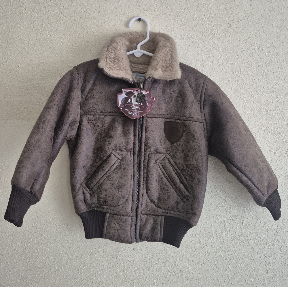 Vintage Dynasty Alba Suede Wool Lined Jacket Size 6 Kids